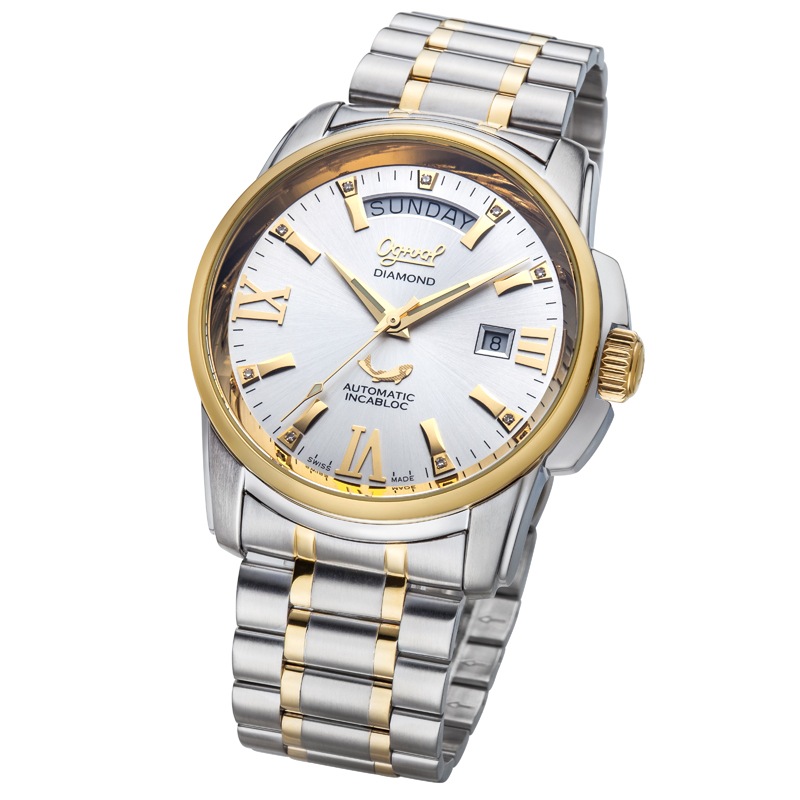 爱其华(ogival)手表 爵士系列真钻机械男表3360aj间金色【图片 价格