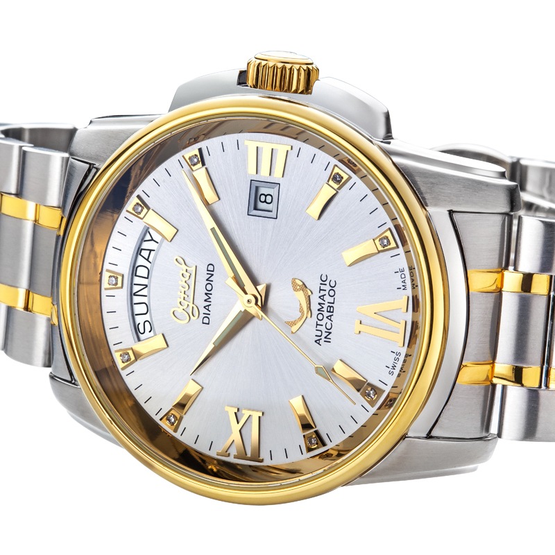 爱其华(ogival)手表 爵士系列真钻机械男表3360aj间金色【图片 价格