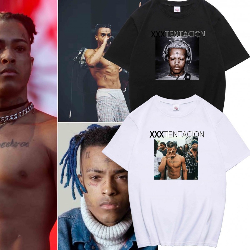 [leakage price] national fashion men's wear co branded short sleeved t-shirt men's summer clothes xxxtentacion European and American Memorial hiphop American retro Street