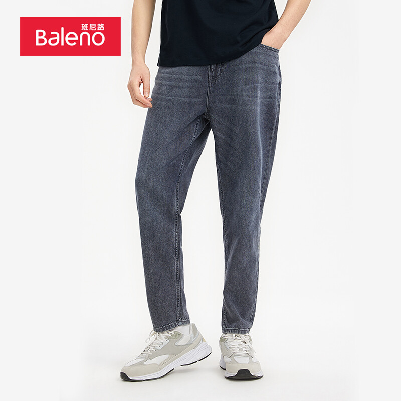 Barney road Baleno 2022 spring and summer Vintage dark washed jeans men's straight port style straight pants