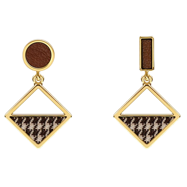 卡俪瑞莎 千鸟格子耳环