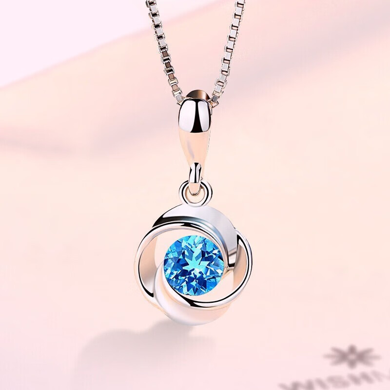 银千惠 纯银托帕石项链