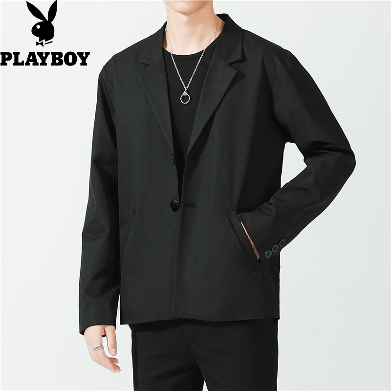 Playboy suit coat men's fashion men's wear joint name 2022 spring new wool coat handsome Korean casual suit slim suit men's clothes men's wear