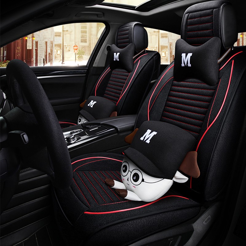 利居 四季通用棉麻汽车坐垫