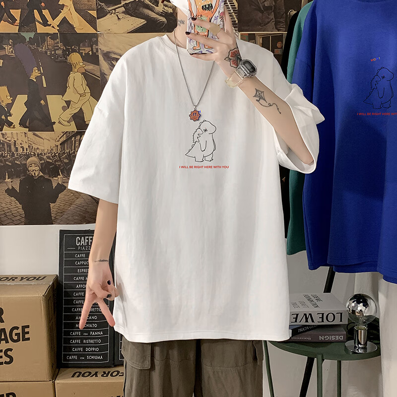 Jian Hao short sleeved t-shirt men's summer fashion 2022 new half sleeved pure cotton loose ins port style fashion handsome clothes