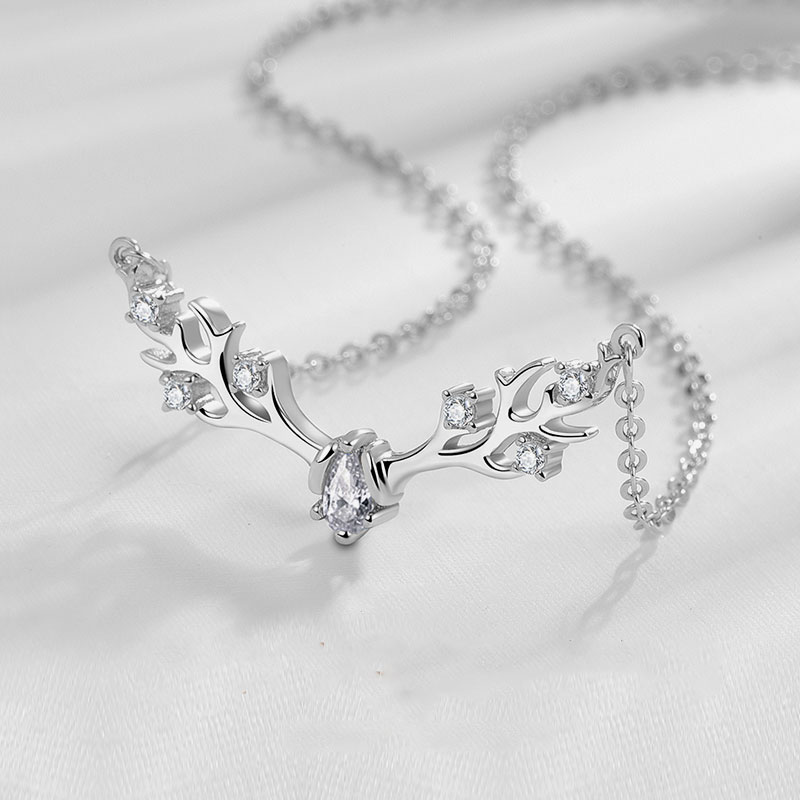桑玛 纯银镶钻项链