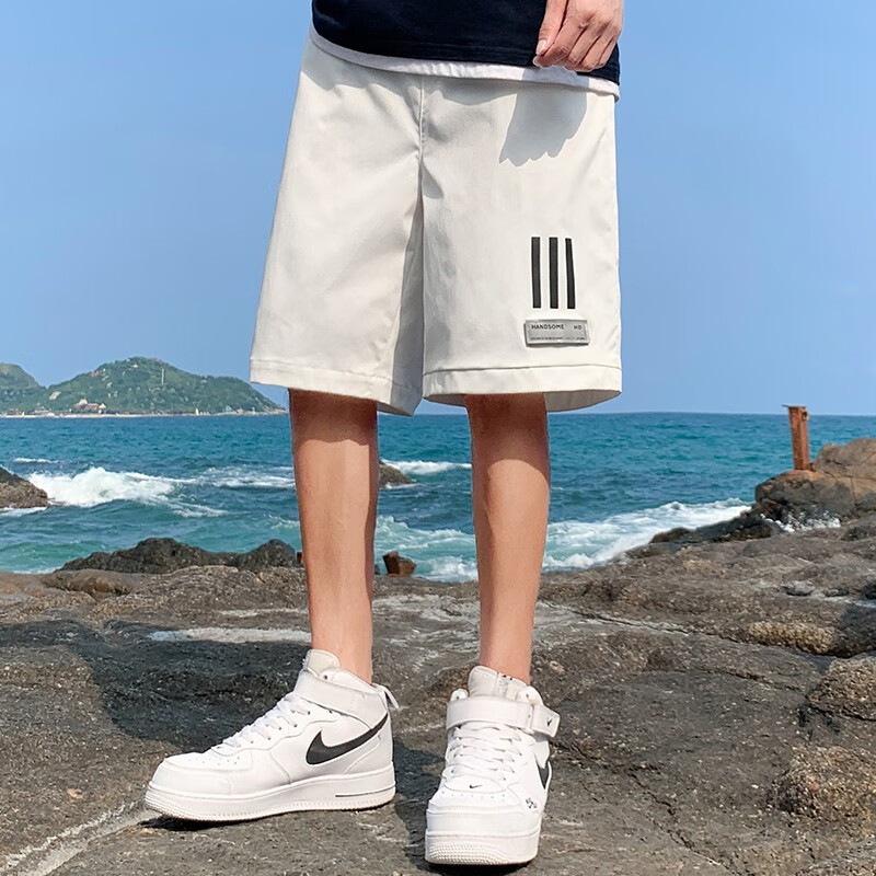 Kim don shorts men's 2022 summer men's stitching breathable versatile 5-point pants trend simple straight pants men's wear