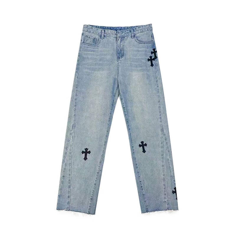 Fucheng jeans men's loose straight pants men's autumn and winter new Hong Kong fashion brand young students' versatile fashion work clothes wide leg casual pants