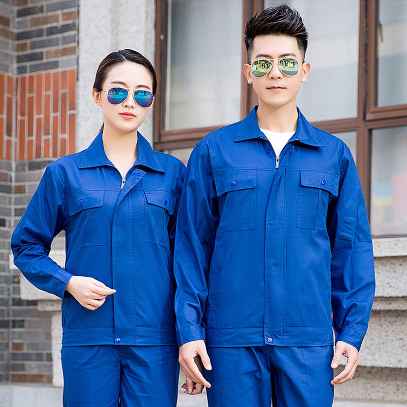 Tengxinda cotton overalls suit men's summer long sleeve thin mechanical auto repair sweat absorption and ventilation state grid short sleeve electrician welder construction site engineering clothes workshop labor protection overalls