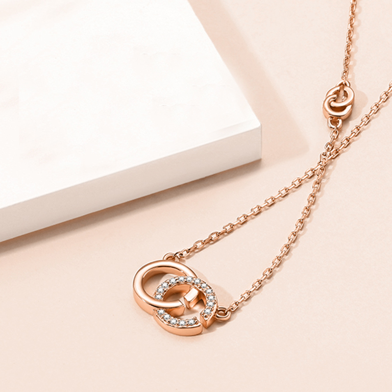 T400 双C字母银项链