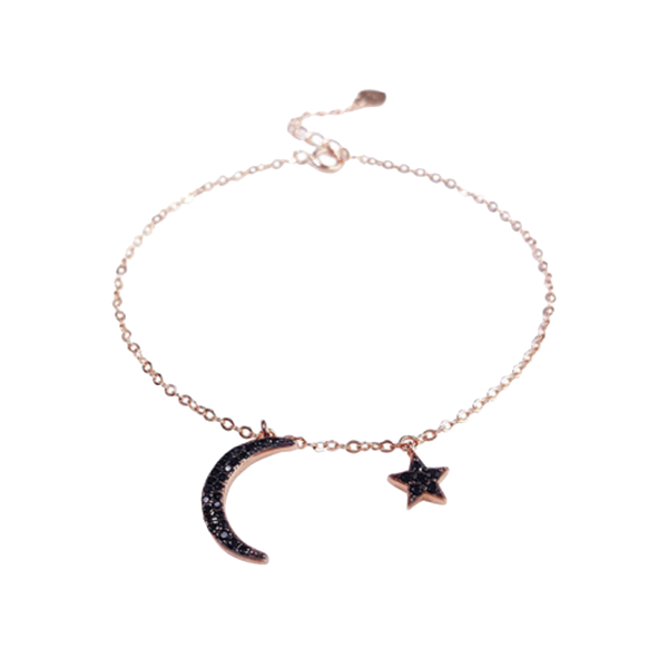 卡施蒂 S925纯银星月手链