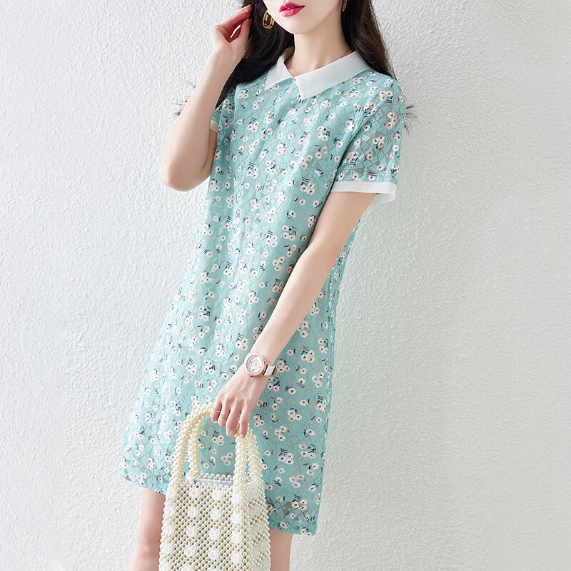 Ge Sufan high-end brand dress women's summer 2022 new Korean casual doll collar small man with a slim waist French floral skirt new women's fashion C28