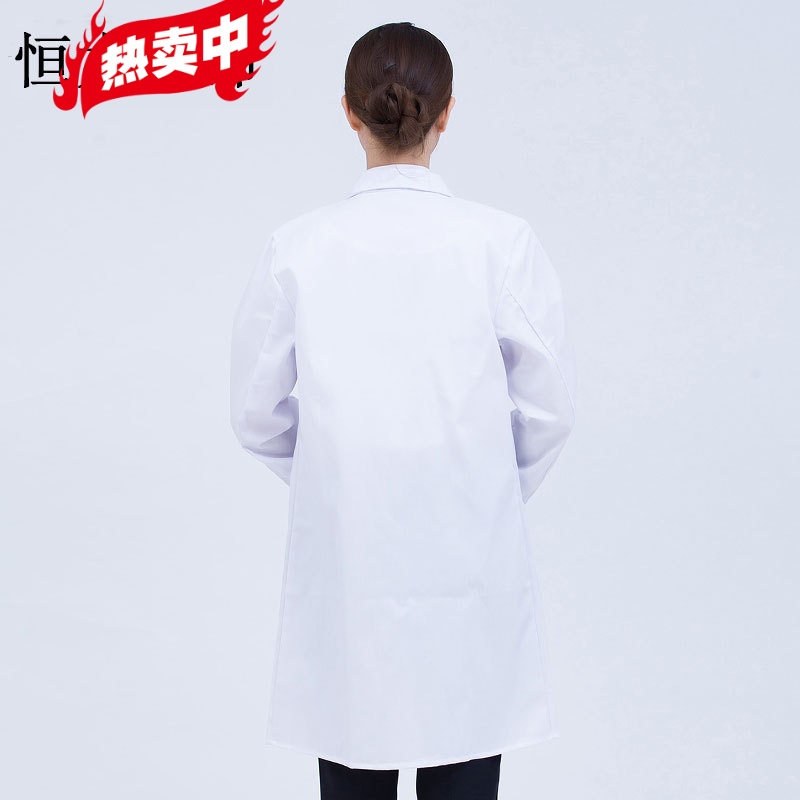 [longjingxiao] [new product] white coat Long Sleeved female and male student experimental clothes custom logo