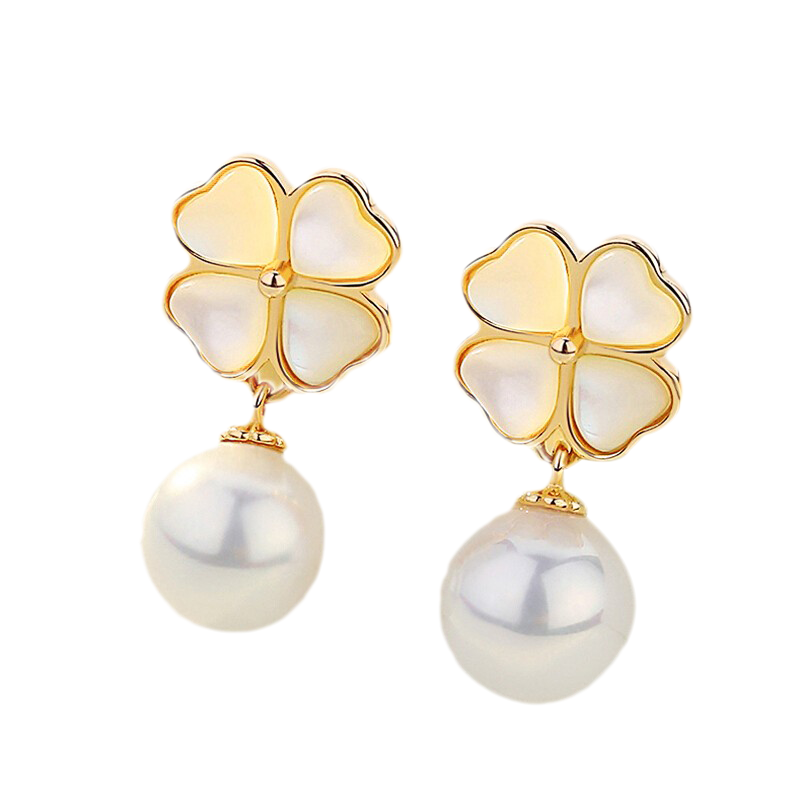桌麦 珍珠吊坠耳环