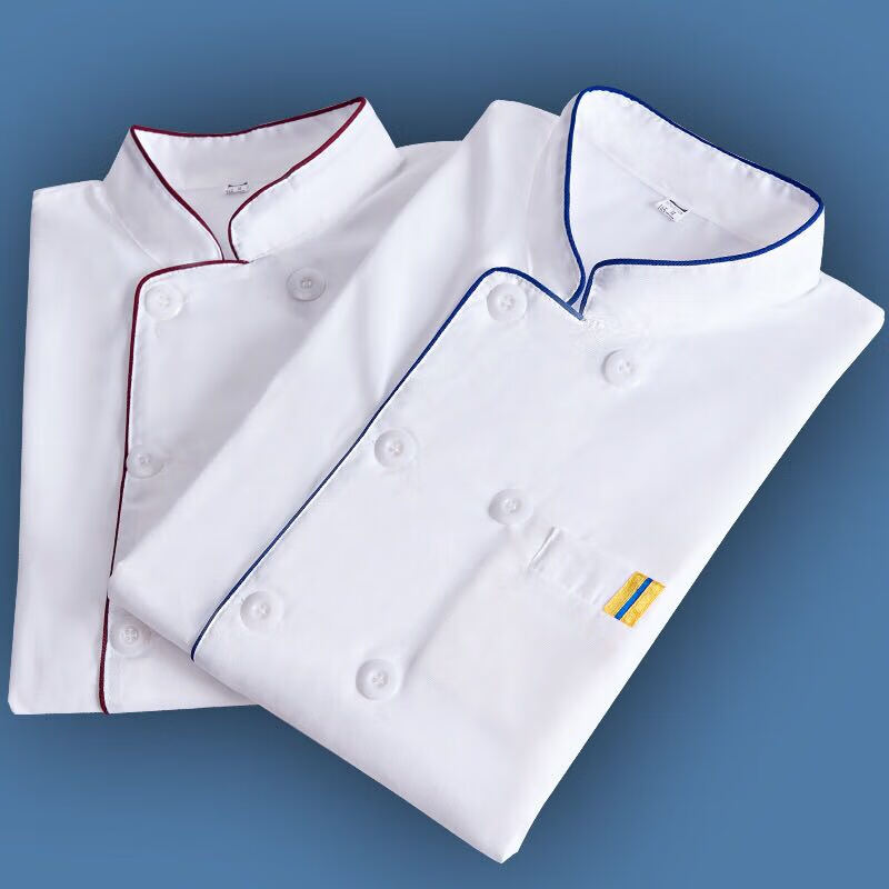 Chef's clothes summer long and short sleeved work clothes hotel canteen food factory breathable white work clothes work clothes chef's back kitchen work clothes antifouling and dirt resistant work clothes can be customized