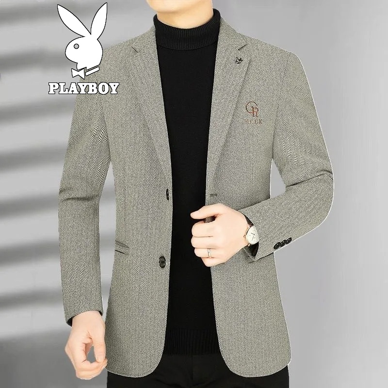 Playboy suit coat men's 2022 spring and autumn new business casual suit men's mature and versatile single Western men's clothes