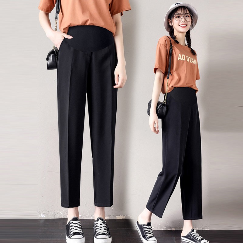 Yunnuanxiang pregnant women's pants summer wear casual suit pants spring and autumn small man fashion spring and summer thin Leggings pregnant women's summer clothes octuple pants