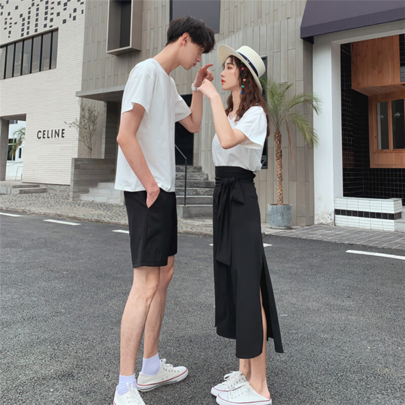 Diejiaonuo lovers' summer clothes 2022 new Korean French trend loose short sleeved T-shirt a man and a woman lovers photo graduation photo student class uniform school uniform customization