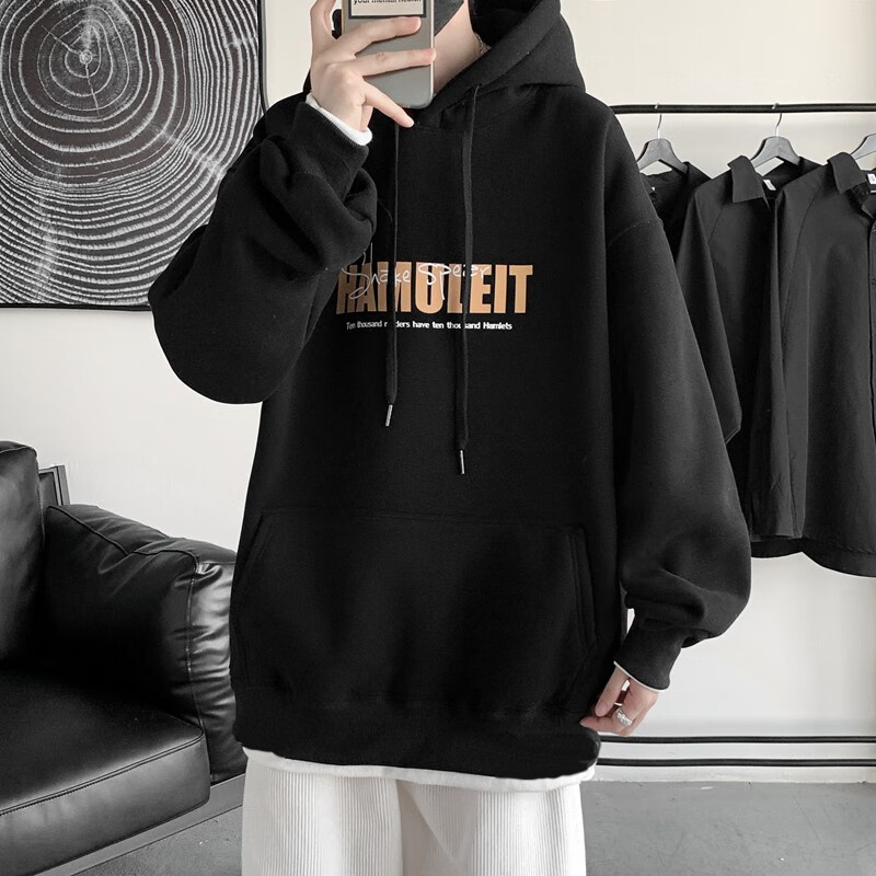 Western region legend sweater men's loose 2022 spring trend versatile large hooded trendy brand ins coat Plush thickened letter print new couple Top Casual Hoodie