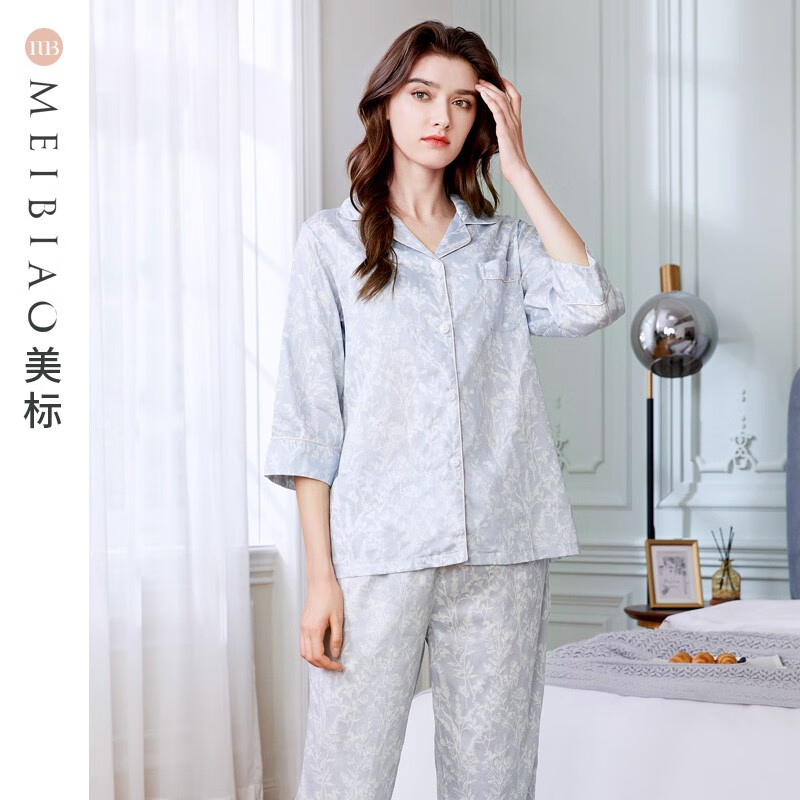 American Standard pure cotton pajamas women's spring and autumn new seven point sleeve suit all cotton sweet and lovely home clothes summer