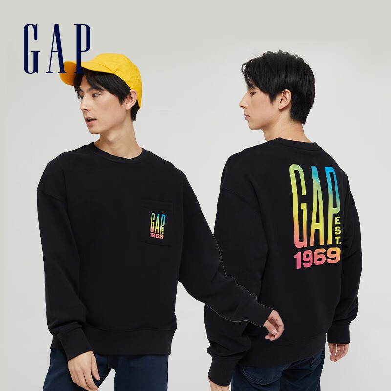 Gap men's and women's same French loop woven soft sweater 777896 spring new couple fashion logo top trend
