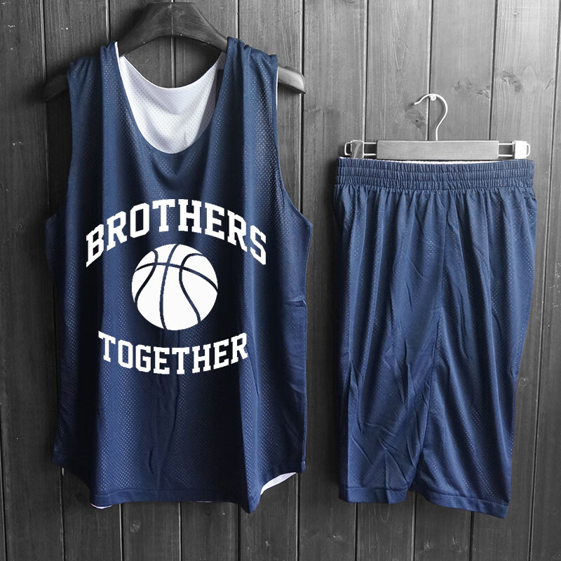 Double sided basketball suit men's summer team suit loose sports match DIY double sided basketball suit custom printing