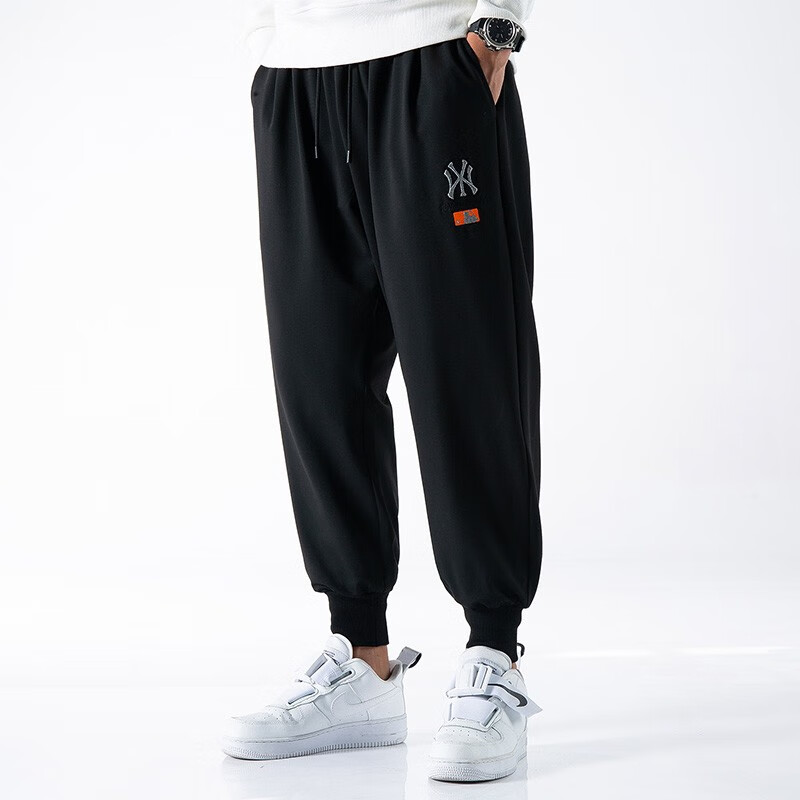 Large men's fashion brand elastic pants, fat guy, fat man, loose leggings, spring and autumn leisure sports pants