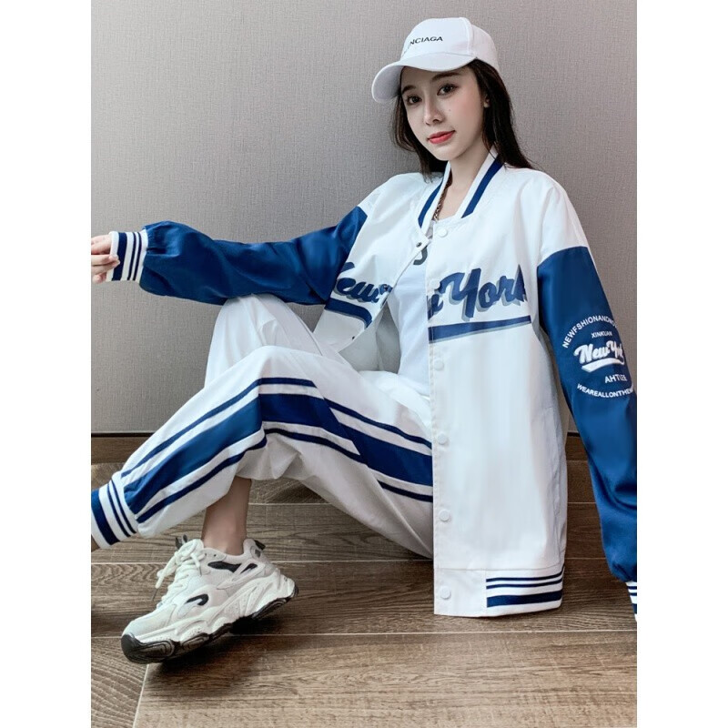 Tengxun sports NBA same sports suit women's spring and autumn fashion trendy brand baseball suit spring and summer 22 new loose leisure versatile student two-piece set
