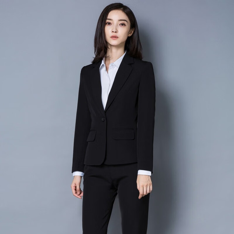 Tuiru spring and autumn style small suit coat women's slim professional long sleeved student hotel sales bank interview black work clothes one-piece 683
