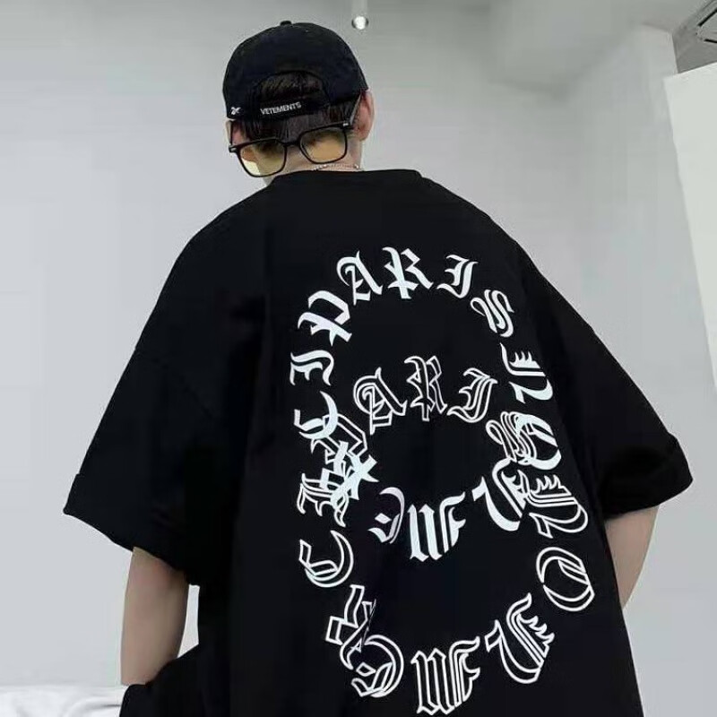 Fget trendy hip hop little Nili European and American large size high street short sleeved t-shirt men's summer ins couples put on loose clothes trendy half sleeved T-shirt