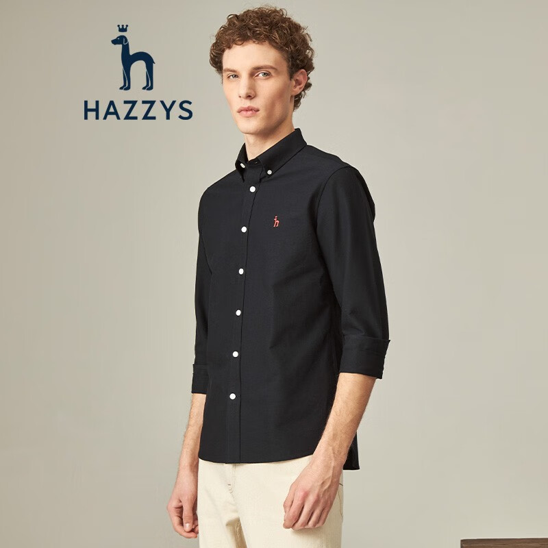 [same style in shopping mall] hajis hazzys spring and autumn long sleeved shirt men's vigorous leisure tall and straight long sleeved shirt asczk10ck06