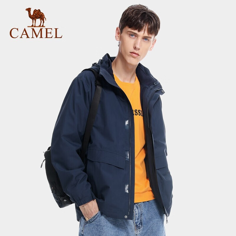 Camel outdoor stormsuit tide brand three in one or two-piece waterproof and moisture permeable coat