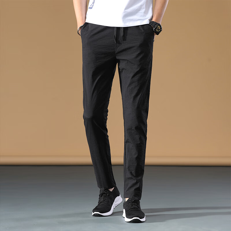 Nanjieren casual pants men's 2022 summer comfortable breathable slim fit pants fashion elastic waist elastic pants njrqh8188