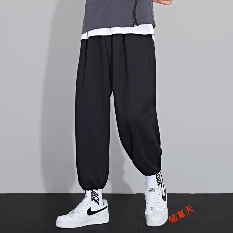 Fashion to pants men's spring and autumn Hong Kong fashion brand ins sports guard Pants men's pants students loose and versatile drawstring Leggings casual pants men's pants large wide leg pants