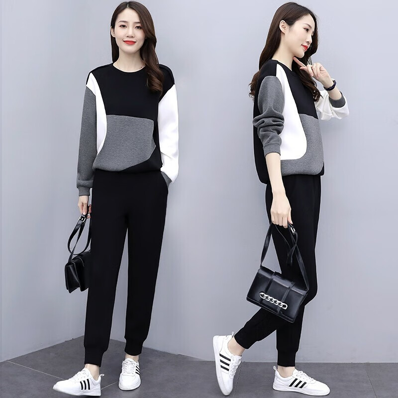 Single honey women's new clothes in spring 2022 new Korean version loose clothes coat women's spring and autumn leisure fashion small man sports two-piece suit women's fashion