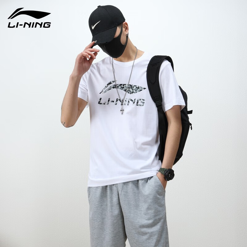 Li Ning short sleeved t-shirt men's 2022 summer couple's cotton comfortable breathable inner top casual culture shirt men's and women's same round neck half sleeved Sweatshirt