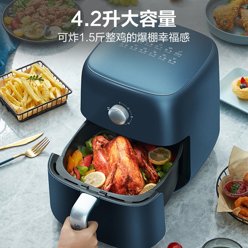 苏泊尔空气炸锅4.2L，小巧高颜值设计，500元左右家居实用礼物