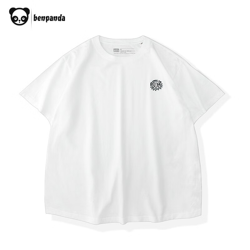 Panda this summer's new short sleeved men's T-shirt trend Japanese simple cotton half sleeved T-shirt