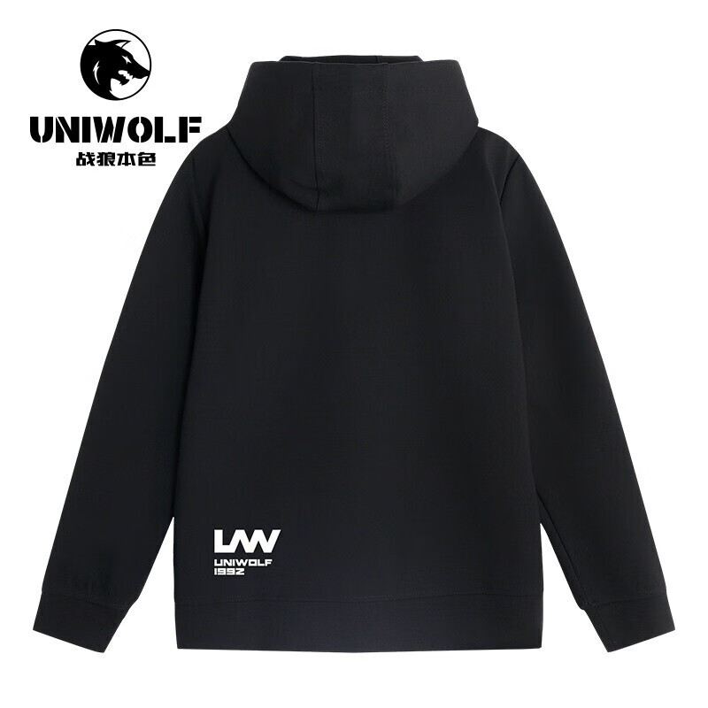 Warwolf natural color sweater men's spring Korean version fashion loose hooded couple's shirt printed spring men's solid color coat