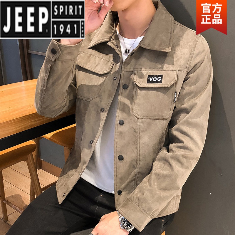 Jeep flagship store jacket men's spring 2022 new fashion handsome denim clothes men's spring fashion work jacket