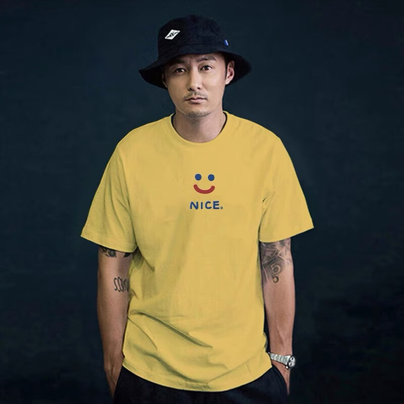 Behind the scenes hero tide brand ins Hong Kong Style Men's T-shirt pure cotton short sleeve men's summer loose large versatile bottomed couple half sleeve