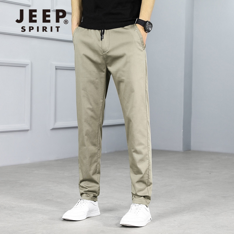 Jeep Jeep casual pants men's spring new pants men's business casual straight PANTS YOUTH Korean version simple cotton overalls trousers men's wear