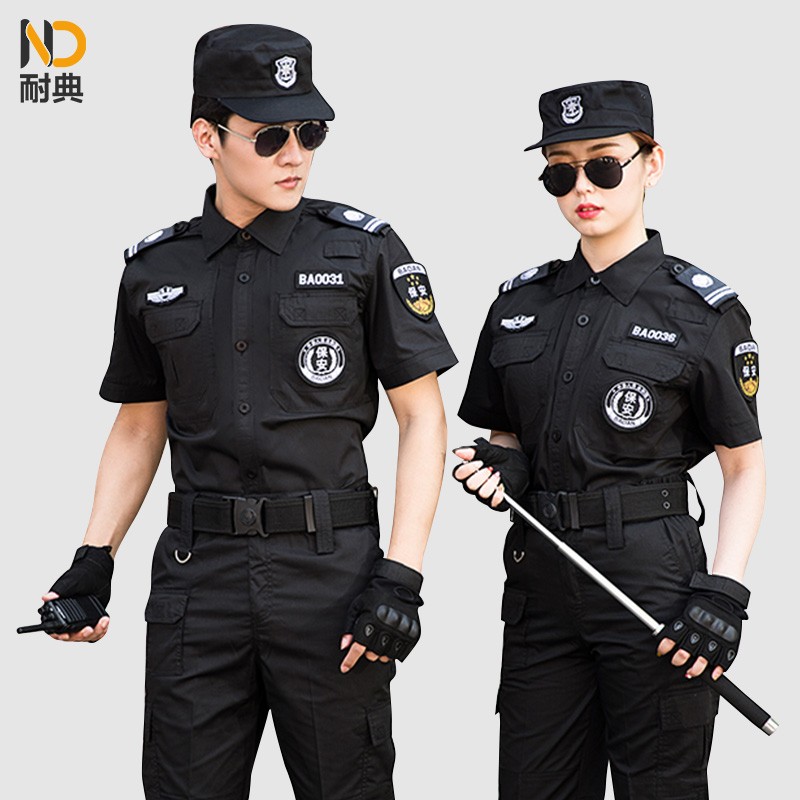 Code resistant security work suit men's autumn winter long sleeve summer short sleeve anti-static special training black community property security uniform can be customized logo JF security suit