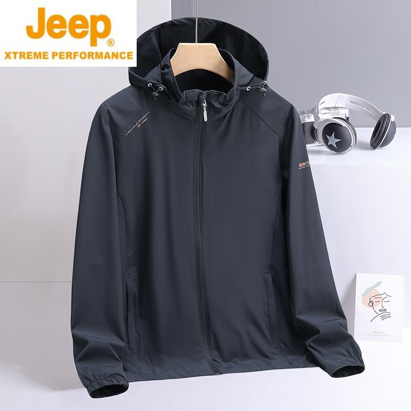Jeep light luxury boutique single-layer assault suit men's spring and autumn thin windproof and waterproof mountaineering suit outdoor elastic breathable large coat