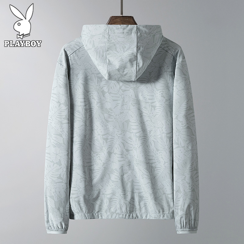 Playboy sunscreen clothes men's summer ice thin men's jacket summer skin clothes trendy men's jacket hooded top