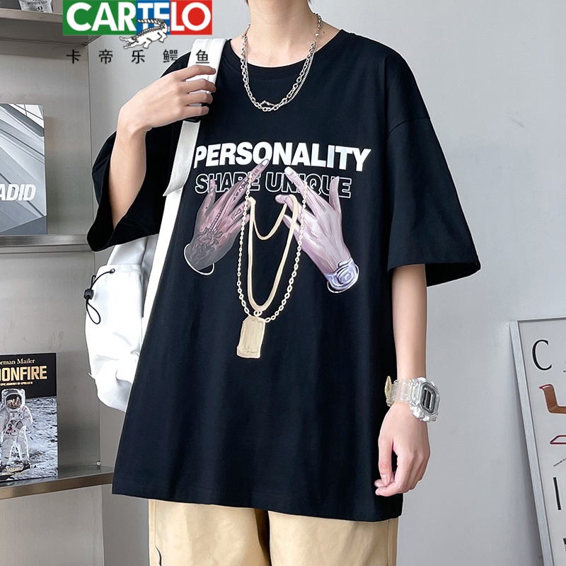 Cartier crocodile hip hop t-shirt men's and women's short sleeved fashion brand top summer fashion loose cotton clothes European and American printed ins half sleeved T-shirt national fashion men's wear