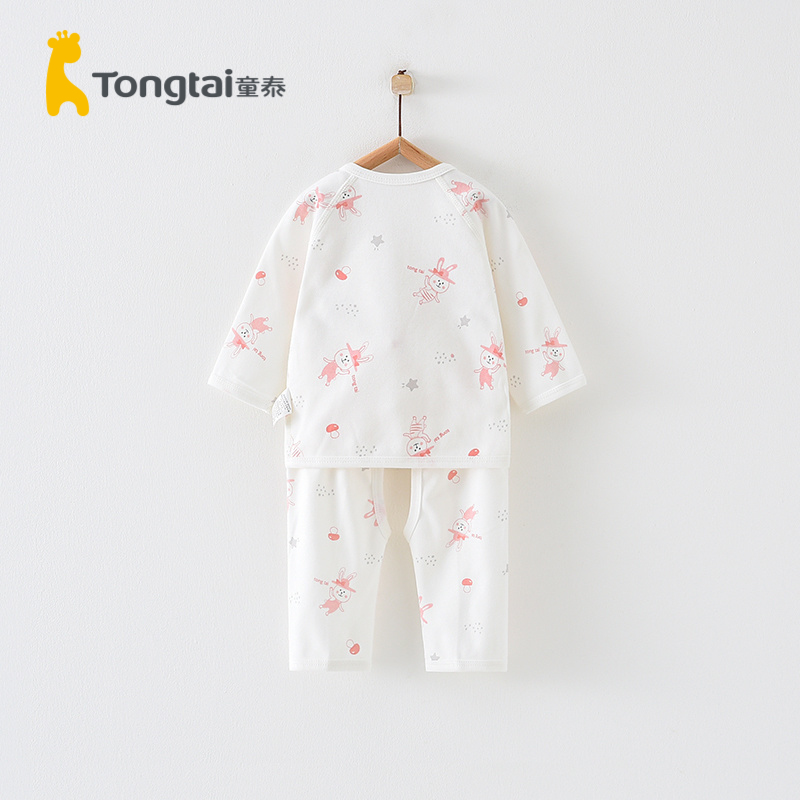 Tongtai four seasons 0-3 Month Infant Baby cotton underwear diagonal lace up open file kimono suit