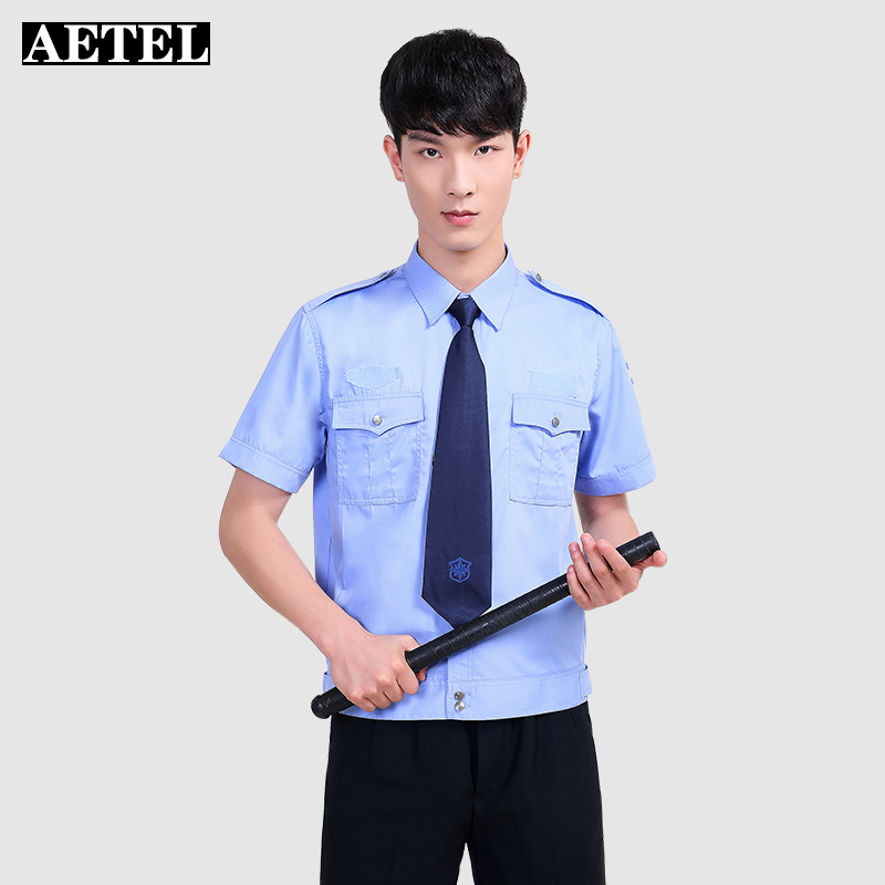 Aetel summer property security uniform short sleeved shirt thin shirt Hotel community guard security suit long sleeved suit can be made into logo qlkf security shirt now