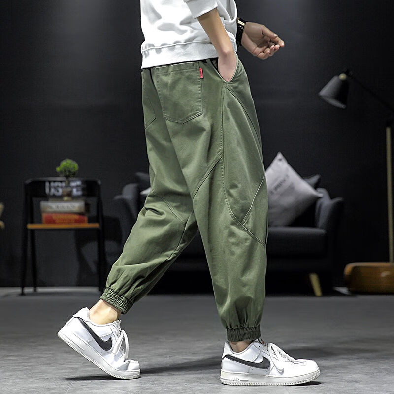 Bunch size oversized casual pants men's straight tube legged trendy men's overalls suitable for casual pants with thick legs loose fat Pants Plus fat oversized versatile student pants