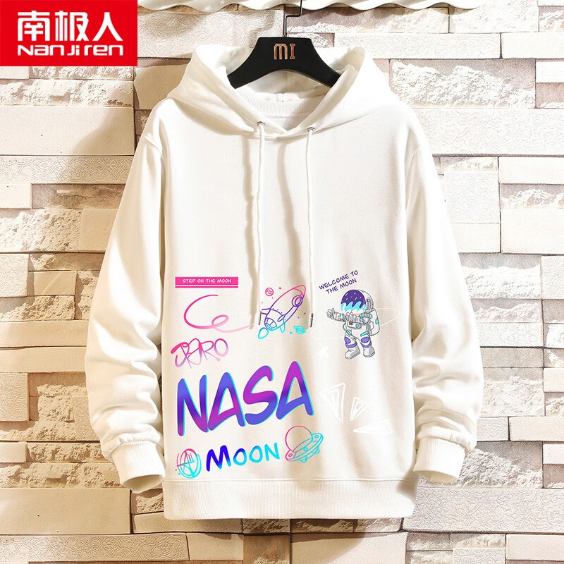 Antarctica men's spring and autumn Hoodie trendy brand men's large sports Hoodie loose thin coat NASA letter printing colorful student top